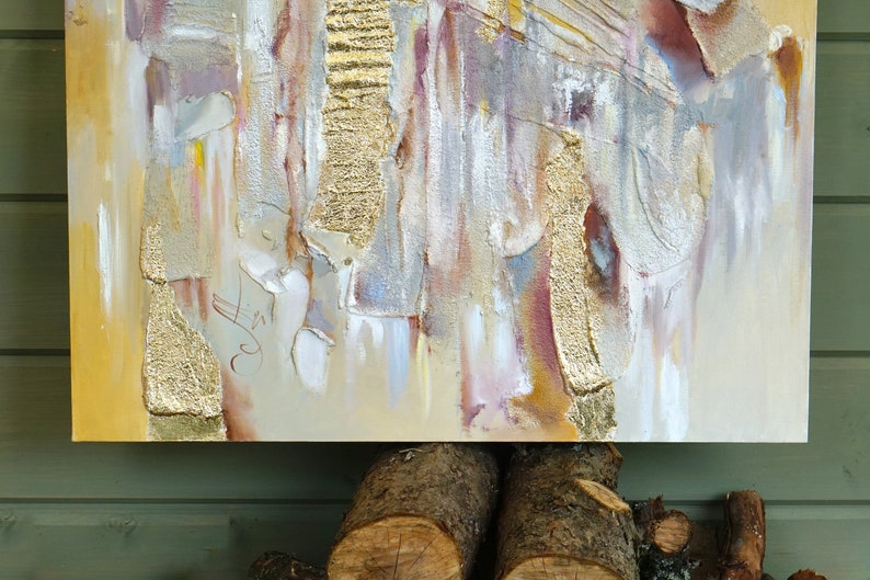 Abstract Gold Foil Art Gold Foil Abstract Artwork Original Etsy