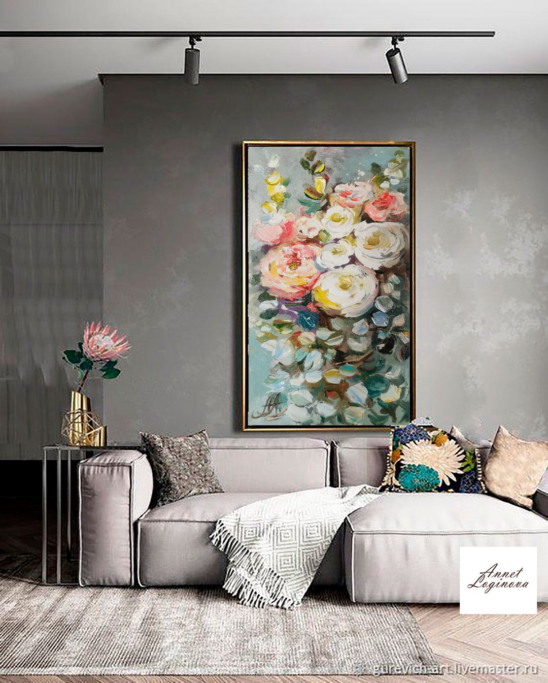 Floral Wall Art Anemones Painting Extra Large Wall Art - Etsy