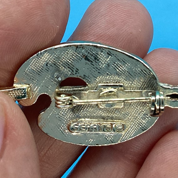 1960s Vintage Signed Gerrys Painters Palette Brooch Gem