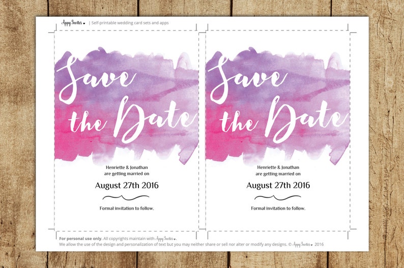 Printable Wedding Invitation Set PDF Instant Download Save The Date Card Wedding Invitations Editable RSVP Card Invitation Suit Pink
