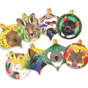 Australian Christmas Animals Wooden Ornaments