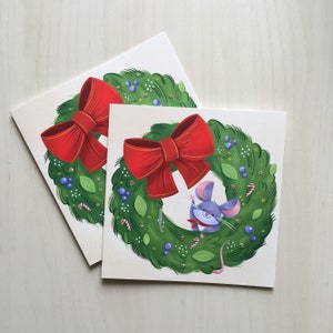 Feliz tarjeta de Navidad ratonil