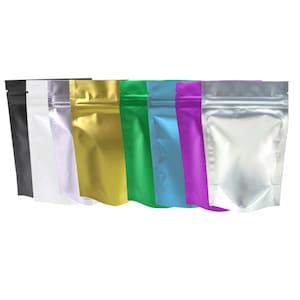 C321-QQ Studio Single-Sided Translucent Matte Color Stand Up Resealable Packaging Bags for Beauty Product (100 Bags/Pack)