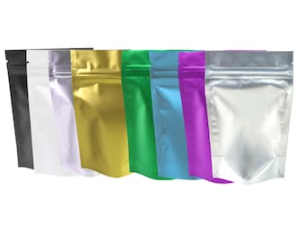 C321-QQ Studio Single-Sided Translucent Matte Color Stand Up Resealable Packaging Bags for Beauty Product (100 Bags/Pack)