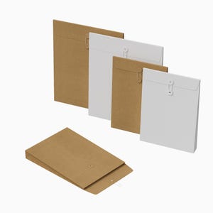 25 enveloppes postales en papier kraft pour ranger des marchandises, emballage de t-shirt, kit de démarrage pour agenda, portefeuille de documents avec ficelle