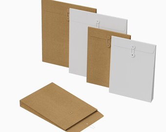 25 Kraftpapier Versandumschläge für die Aufbewahrung von Merchandise, T-Shirt Verpackung, Planer Starter Kit, Datei Dokumentenmappe mit Bindeband