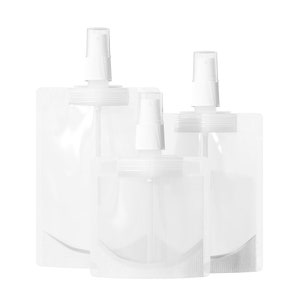C4430 – 50 Small Travel Size Translucent Plastic Fine Mist Spray Bottle, Refillable Liquid Pouch for Facial Moisturizer, Hair Spray, Perfume