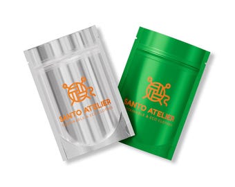 100 Single-Sided 1 Color Logo Design Print on Translucent Window Matte Colored Stand Up Resealable Bags for Small Business, Repacking