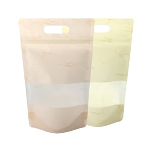 C363 - Paquete de 100 hojas de papel de arroz pastel claro con ventana transparente, troqueladas para almacenar alimentos y asa de transporte con muesca de rasgado (15,9 cm x 26,8 cm)