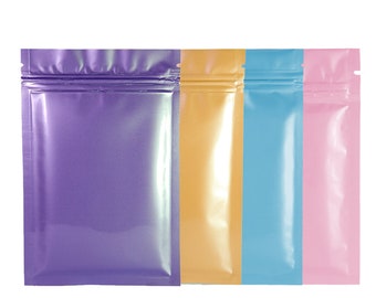 C222- QQ Studio Glossy Pastel Water Resistant QuickQlick™ Flat Bag with Heat Seal (100 Bags/Pack)