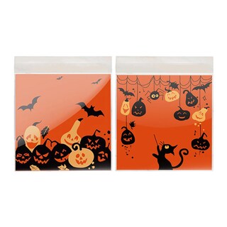 120 Sacchetti Cellophane Per Biscotti Di Halloween - 10x13cm Con Chiusura Autoadesiva - 6 Design A Tema