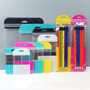 C255 - 100/200 Colorful Transparent Front/Back Flat and Flexible Lightweight Polypropylene Plastic Resealable Bags