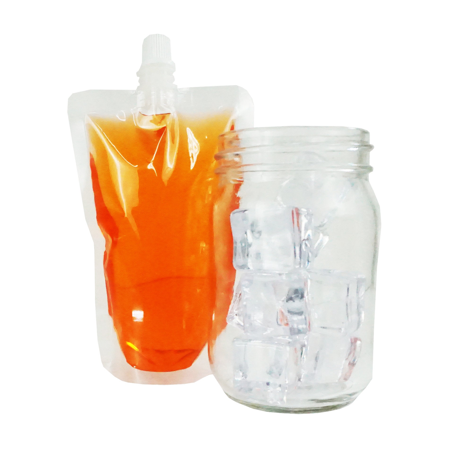 QQ Studio Drink Pouches Juice Pouch Flask Bags Clear Plastic