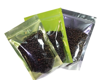 C304- Medium Large Glossy Clear/Color/Silver Metallized Foil Resealable Stand Up Bag (100 Bags/Pack)