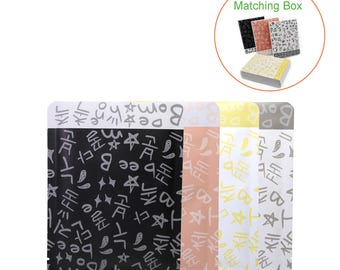 Bolsas de muestra con relleno abierto, diseño de dos tonos, de 4,72" x 6,30", con muescas de rasgado y sellables al calor, 100 bolsas + 10 cajas adicionales a juego
