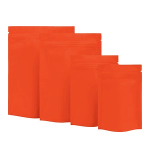 C302-19 QQ Studio Red Foil Packaging Bags, Red Mylar Treat Bags, Resealable Zipper Bags, Stand Up Pouches