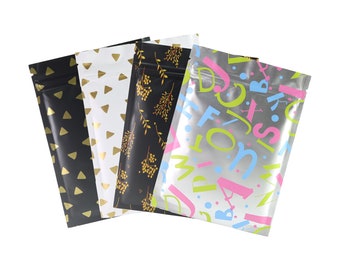 C237-239- Matte Aluminum Foil Design Flat Resealable Packaging Favor Pouch (100 Bags/Pack)