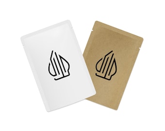 104-100 enkelzijdige, éénkleurige, aangepaste bedrukking logo kraft mylar folie open vulling, hitteverzegelbare zakken met scheurinkeping voor ruilkaarten