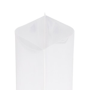 May include: A white plastic stand-up pouch with a sealed top.