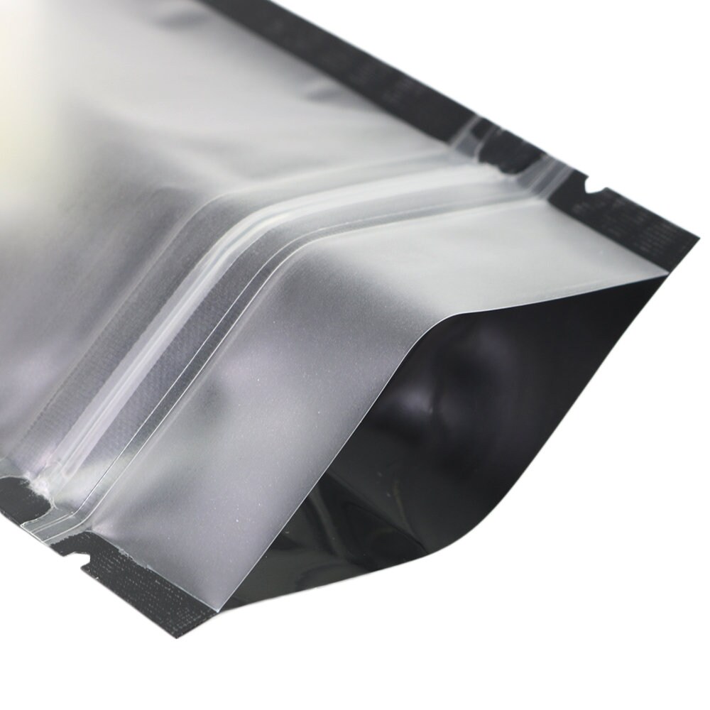 C230- Translucent Front Black Flat Press Zip Seal Poly Plastic