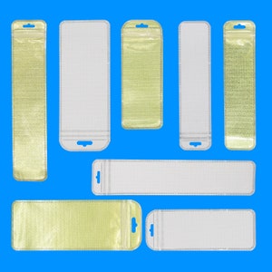 May include: Assortment of clear plastic bags with a zipper closure and a hanging hole. The bags are various sizes and are ideal for packaging small items.