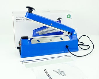 Impulse Heat Sealer for Polypropylene, Polythylene & Mylar Bags with Replacement Wires 8" (21cm)