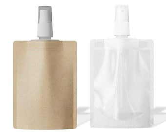 QQ Studio 50-pack liten sprayflaska med fin dimma i resestorlek, påfyllningsbar vätskepåse för ansiktskräm, hårspray, parfym