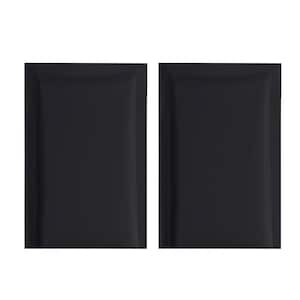 May include: Two black, flat, rectangular pouches with a slight sheen. The pouches are sealed on all sides.