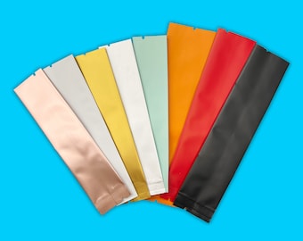 C161 - QQ Studio Double-Sided Aluminum Matte Foil Stick Pouches, Food Packaging, Food Safe Heat Seal Bags for Drink Mix (Pack of 100 Bags)