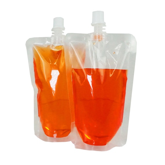 QQ Studio Drink Pouches Juice Pouch Flask Bags Clear Plastic Bottle Bags 50  Pouch/pack 