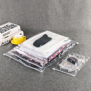 100 Clear Poly Plastic Slider Zipper Bags for Clothing Packaging T-Shirt Travel Organization
