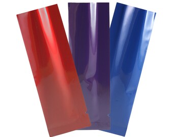 C129- Glossy Double-Sided Single-Serving Sample Size Aluminum Foil Foil Open Filling Bags (Pack of 100 Bags)