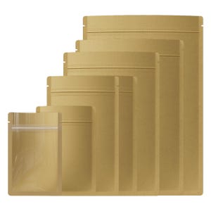 100 Clear Window and Kraft Paper Flat QuickQlick Resealable Packaging Bags with Rounded Corner for Small Businesses