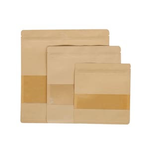 C263 - QQ Studio Dicke und haltbare Aufbewahrung Kraft QuickQlick ™ Flache Tasche mit klarem Fenster für DIY Crafts