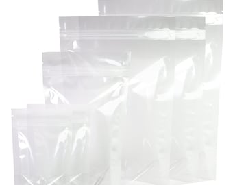 C315- Bolsa de plástico transparente termosellable QuickQlick™ para manualidades, con base de plástico y ranura desprendible (paquete de 100)