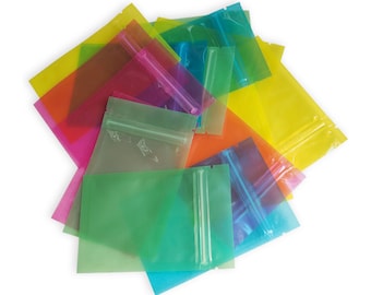 C206 Color- Premium Transparent Color Flat Repacking Reclosable Resealable Poly Plastic Bags (100 Bags/Pack)
