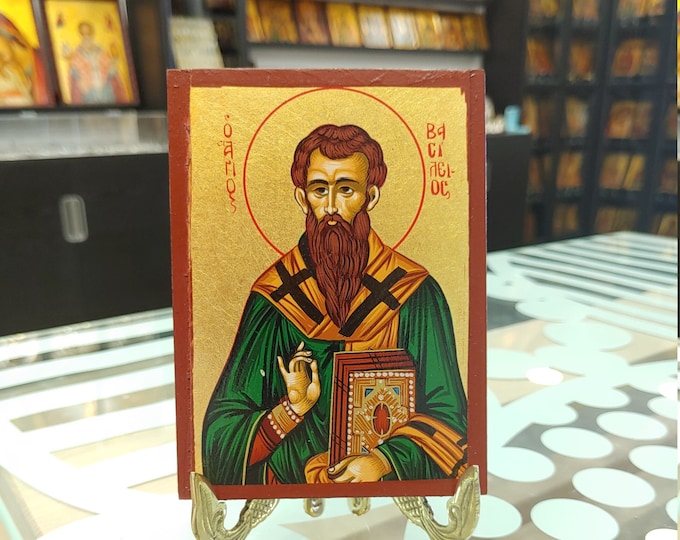 Orthodox Icon Byzantine Icon Religious Icon Saint Vasilios Vasiliy 9x12cm