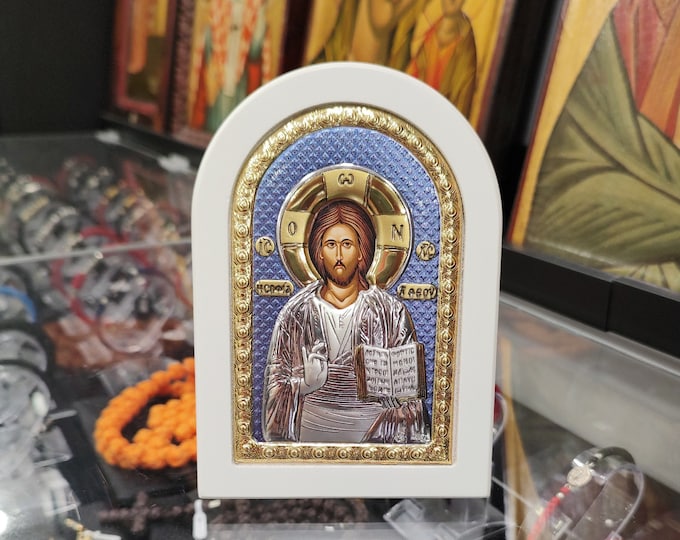 Jesus Christ Pantokrator Silver Orthodox Icon