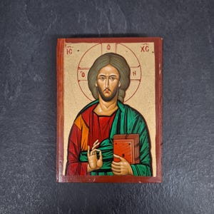 Jesus Christ Pantokrator Greek Orthodox Handpainted Icon