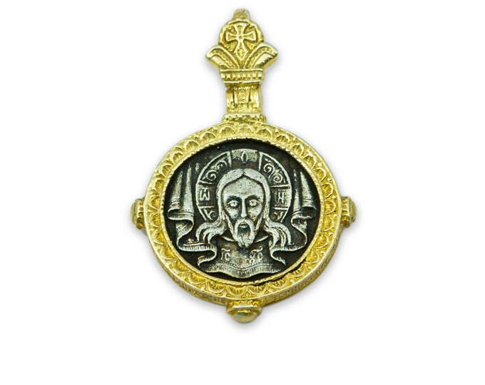 Jesus Christ Sterling Silver Greek Orthodox Pendant