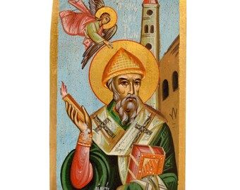 Orthodox Icon Byzantine Icon Religious Icon Saint Spyridon Christian Icon 30,0x18,0cm