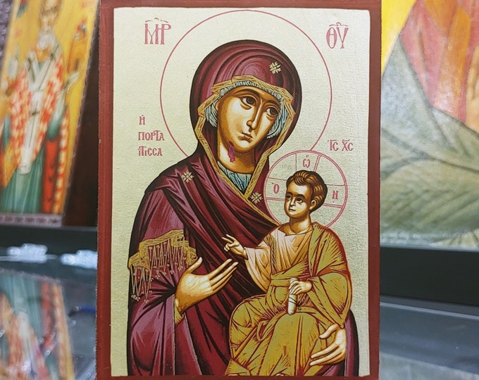Mother of God Portaitissa Handpainted Handmade Orthodox Icon