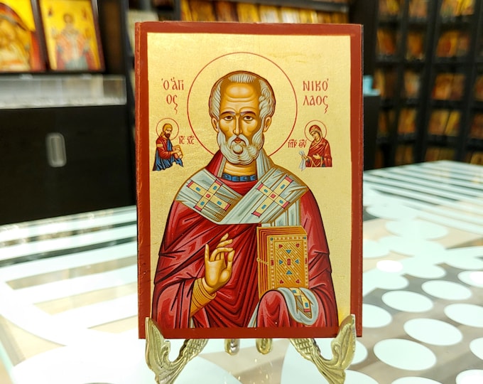 Saint Nicholas Orthodox Icon Byzantine Icon Religious Icon