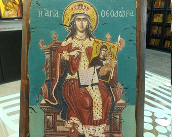 Saint Theodora Handmade Orthodox Religious Christian Icon