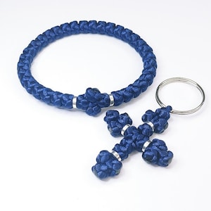Christian Handmade Thick Prayer Rope Komboskini Bracelet and Key Chain Gift Set