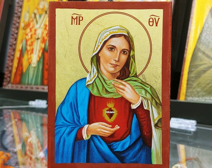 Mother of God Greek Handmade Orthodox Icon
