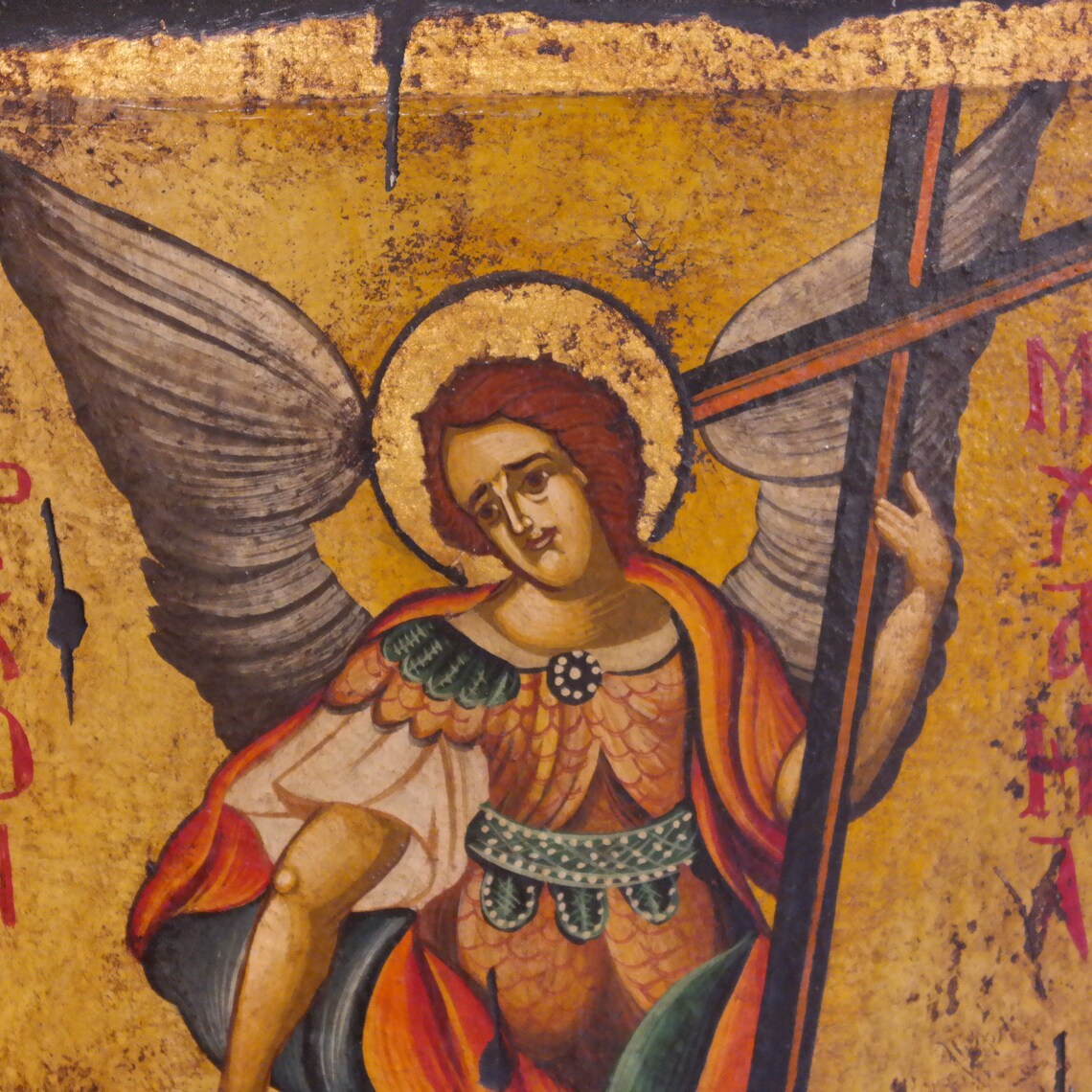 Archangel Michael Greek Orthodox Hand Painted Icon image 1