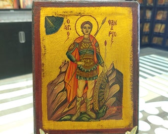Saint Fanourios Hand Painted Handmade Orthodox Icon