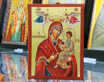 Mother of God Gorgoipikos Handpainted Handmade Orthodox Icon