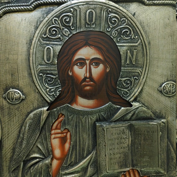 Jesus Christ Hand Painted Icon Alpaca Metal Antique Style - Etsy Singapore